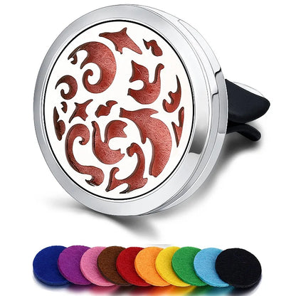 Refillable Car Air Freshener Smell Perfume Diffuser Clip Auto Vent Essential Oil Stainless Steel Locket Interior Accessories