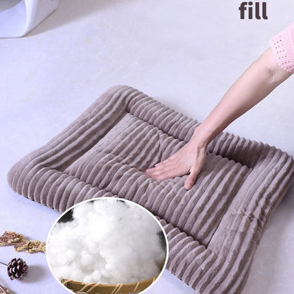 Flannel Square Bed for Cats Dogs, Comfortable Soft Washable Cushion for Sphinx,Replacement Mat for Pet House,Cats Cartoon Sofa