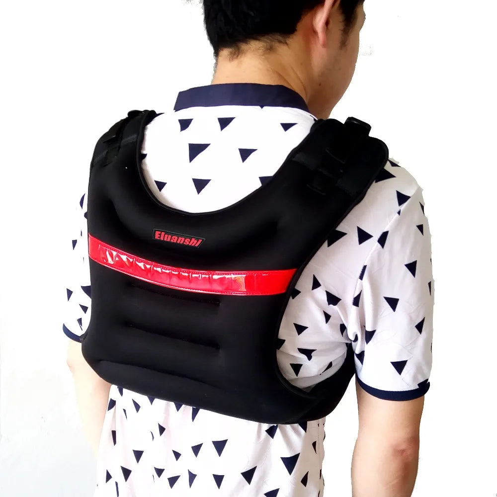 Weight Jacket Weighted Vest Exercise Boxing Sanda Training Waistcoat Outdoor Fitness Equipment Power Sport Entertainment Black
