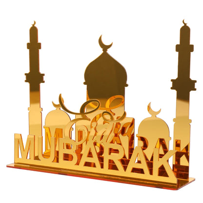 Ramadan Tray Table Centerpieces Plate Acrylic Ramadans Eid Mubarak Decorations for Home 2024 Islam Muslim Festival Party Gifts