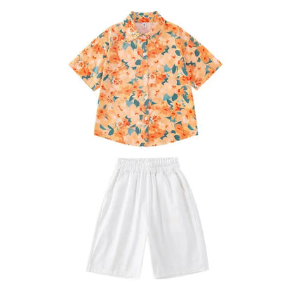 Children Hip Hop Summer Clothes Sets T-Shirt Street Dance Skirt Girls Crop Top Cute Outfits Kids Jazz Cheerleader Costumes