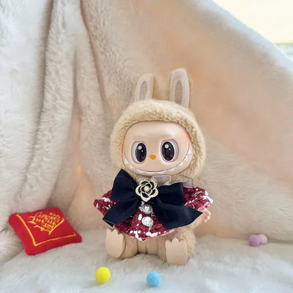 Labubu V1/V2 Doll Accessories Lion Dance Chinese Style New Year Outfit Clothes Set for 17cm Ropa Labubu