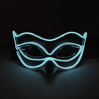 Halloween 10 Colors LED  Neon El Wire  Mask Cosplay  Luminous Fox Mask Dance Party  Dress Accessories