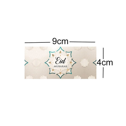 24pcs 4*9cm Eid Mubarak /Ramadan Kareem Sealing Labels Decor Ramadan Mubarak Packaging Stickers Muslim Islamic Festival Decor