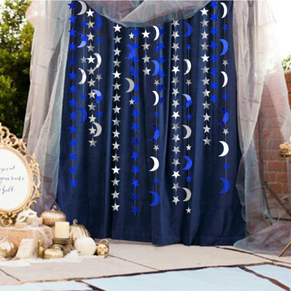Eid Mubarak Party Decoration 4M Star Moon Shape Paper Garlands Ramadan Decoration Eid Mubarak Decor Blessed Eid Wedding Decor