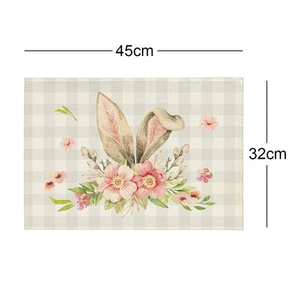 2024 Easter Bunny Table Runner Gnome Rabbit Party Decor Creative Tablemat Easter Placemat Table Decoration for Dining Home
