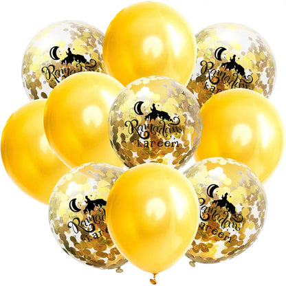 Eid Mubarak Balloon Ramadan Kareem Latex Ballon Islamic Muslim Confetti Balloon Ramadan Decoration Islam Aid Moubarak Air Globos