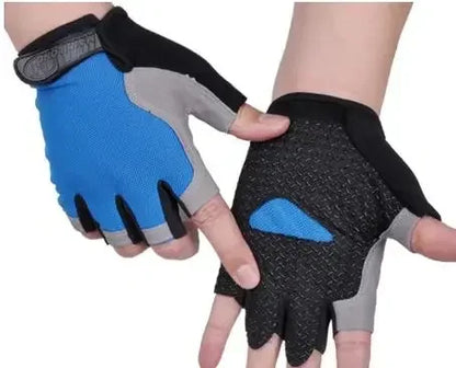 Anti Slip Shock Breathable Half Finger Gloves Breathable Cycling Gloves Fitness Gym Bodybuilding Crossfit Exercise Sports Gloves