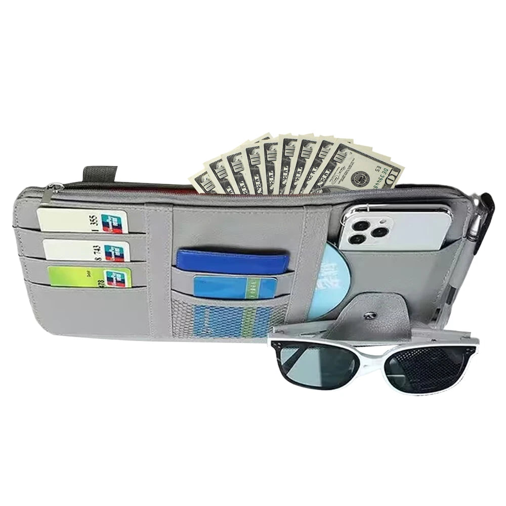 Car Sun Visor Bill Pen Business Card Holder CD DVD Organizer Storage Box Sunglasses Clip Stowing Tidying Car Accessories ﻿