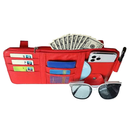 Car Sun Visor Bill Pen Business Card Holder CD DVD Organizer Storage Box Sunglasses Clip Stowing Tidying Car Accessories ﻿