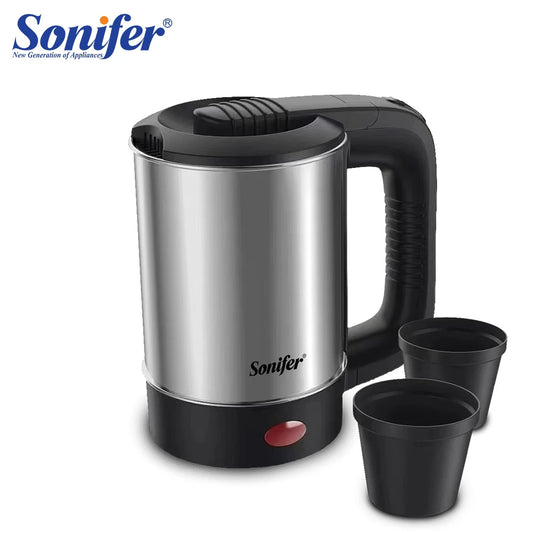 0.5L Mini Electric Kettle Tea Coffee Stainless Steel 600W Portable Travel Water Boiler Pot for Hotel Family Trip Sonifer
