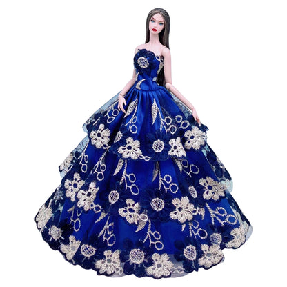 NK 1 Pcs 30CM Princess Wedding Dress Noble Party Gown for Barbie Doll Accessories Fashion Clothes Gift for Girl' 1/6 Doll Toy JJ