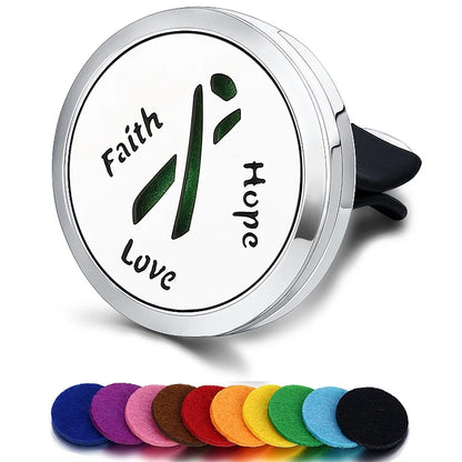 Refillable Car Air Freshener Smell Perfume Diffuser Clip Auto Vent Essential Oil Stainless Steel Locket Interior Accessories