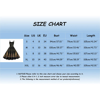 Women Christmas Casual Suspender Dresses Vintage Sleeveless Dress Xmas Party Formal Vestidos Big Hem Swing for Woman Clothing