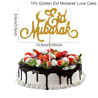 Eid Mubarak Banner Bunting Balloons Plates Tablecloth Kareem Ramadan Decoration for Home 2024  Muslim Islamic Party Supplies