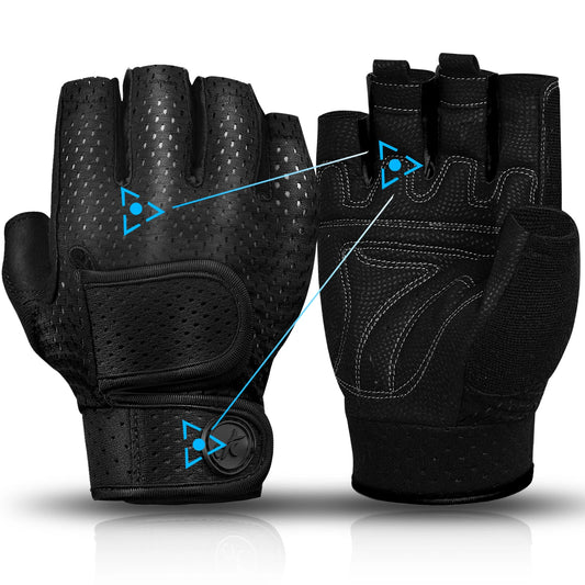 MOREOK Gym Gloves Non-Slip 3MM Pads Pull Up Power Training Weight Lifting Gloves Kettlebell Workout Exercise Fitness Gloves Men