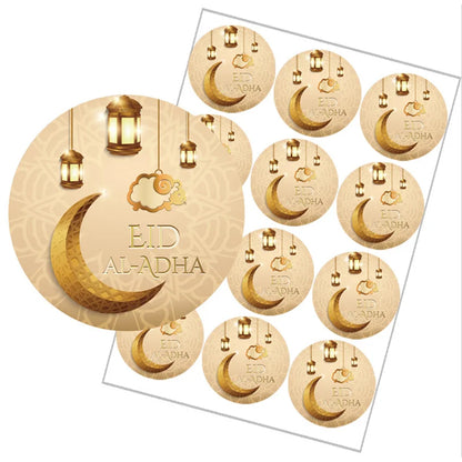 4cm Eid Al Adha Decoration Paper Sticker Seal Label Gift Decor Islamic Muslim Ramadan Decoration for Home Eid Mubarak Supplies