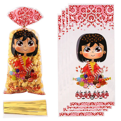 25/50pcs Eid Mubarak Gift Bags Plastic Candy Cookie Bag Ramadan Kareem Decoration 2024 Islamic Muslim Party Supplies Eid Gifts