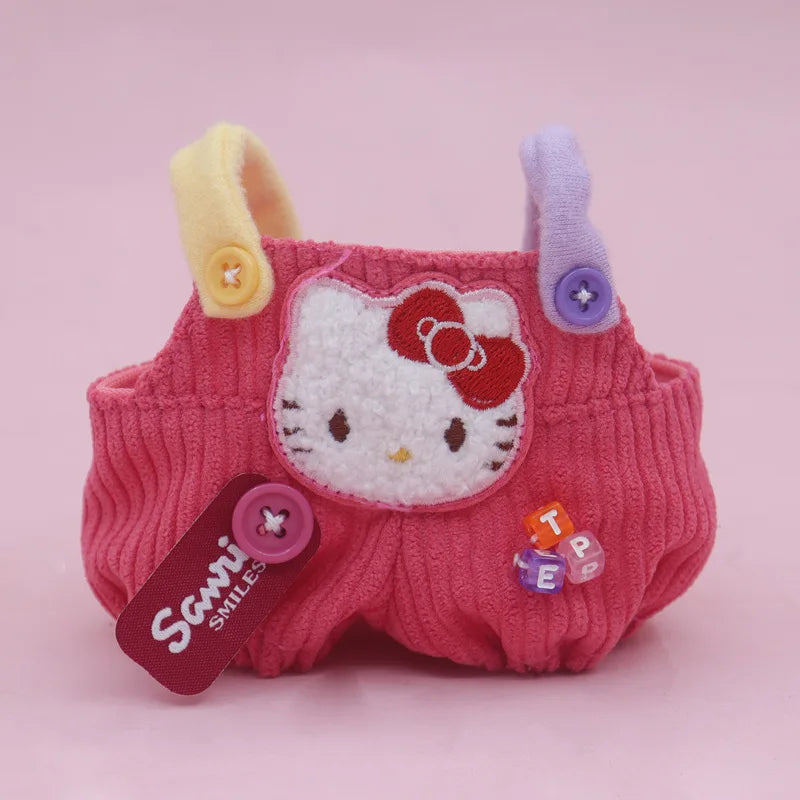 Labubu Outfit Sanrio Cinnamoroll Cute Doll Clothes Hello Kitty Strap Pants Cute Style Cotton Doll Accessories Toys Children Gift