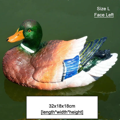 Cute Resin Floating Duck Statue Outdoor Garden Pond Fish Tank Decorative Swimming Wild Duck Sculpture for Garden Decor Ornament