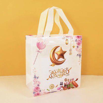 1/4Pcs Ramadan Kareem Gift Bags Nonwoven Candy Cookie Snack Packaging Bag Box Eid Mubarak Muslim Islamic Festival Party Supplies