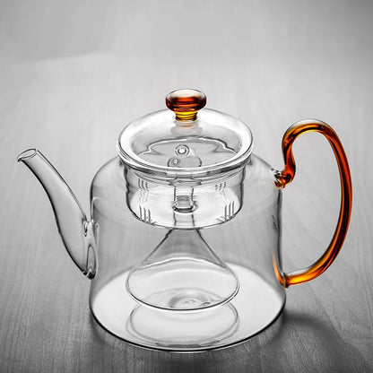 1200ml Large-Capacity Teapots Steamed Tea Set Boiling Teapot Puer Kettle Tea Set High Quality Heat Resistant Glass Coffee Teapot