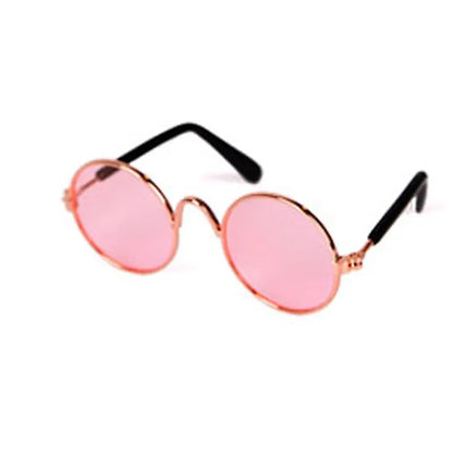 1PC Doll Accessories Round Eyeglasses Pink Glasses Sunglasses American Girl Toy Photo Props Pet Dog Cat Sunglasses