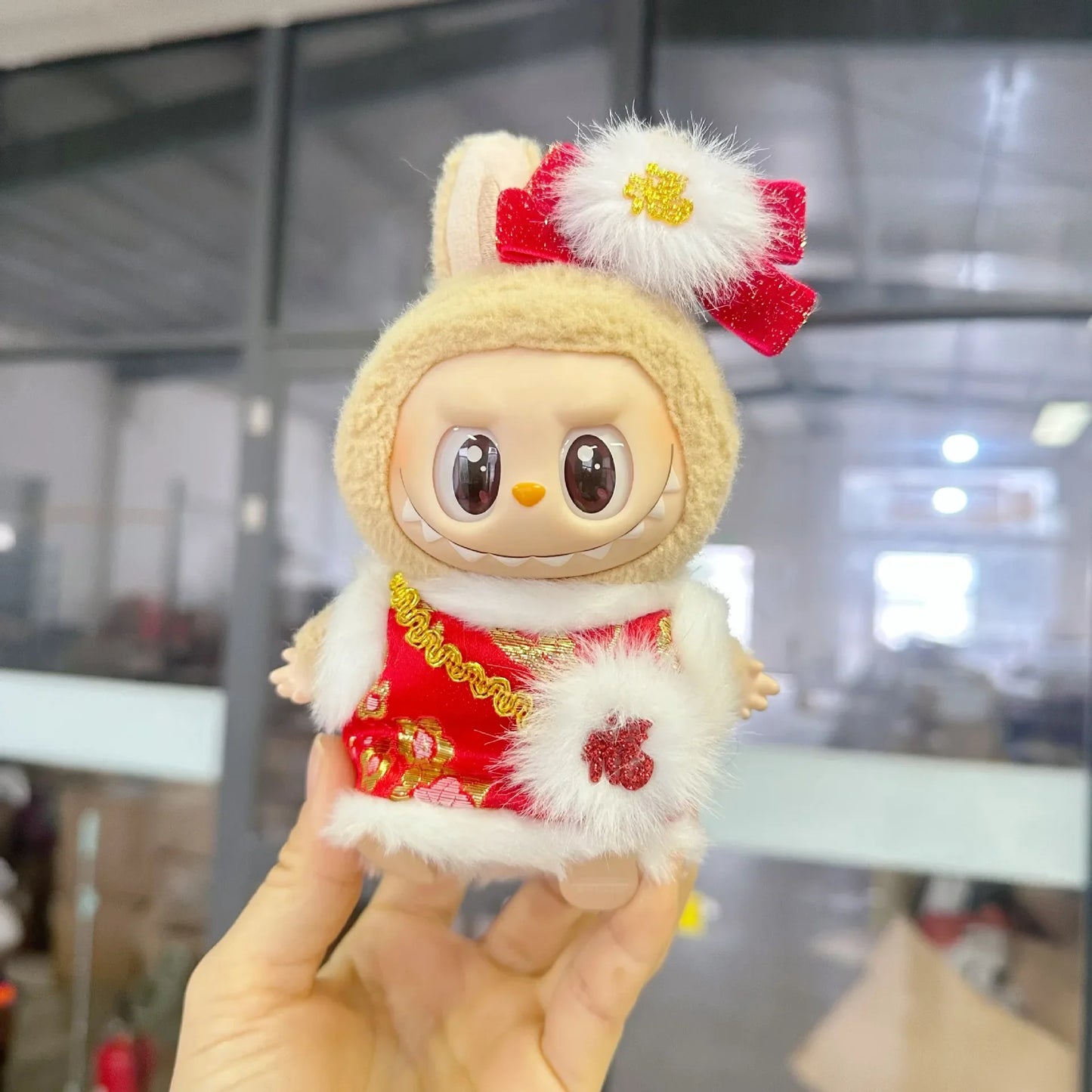 Labubu V1/V2 Doll Accessories Lion Dance Chinese Style New Year Outfit Clothes Set for 17cm Ropa Labubu
