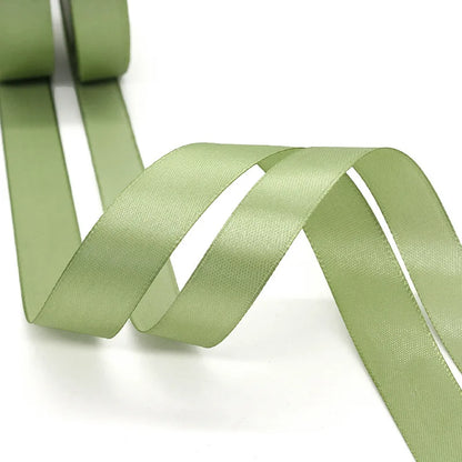 25yards/Roll Satin Ribbons Matcha Green 10/15/20/25/40/50mm for Wedding Christmas Home Decorate Handmade Gift  Wrapping Supplies
