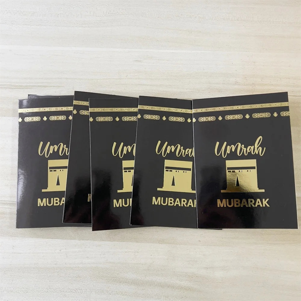 6pcs/Set Eid Mubarak Thanks Card Ramadan Decoration Gift Message Greeting Card Islamic Muslim Eid Al-Fitr Festival Party Decor