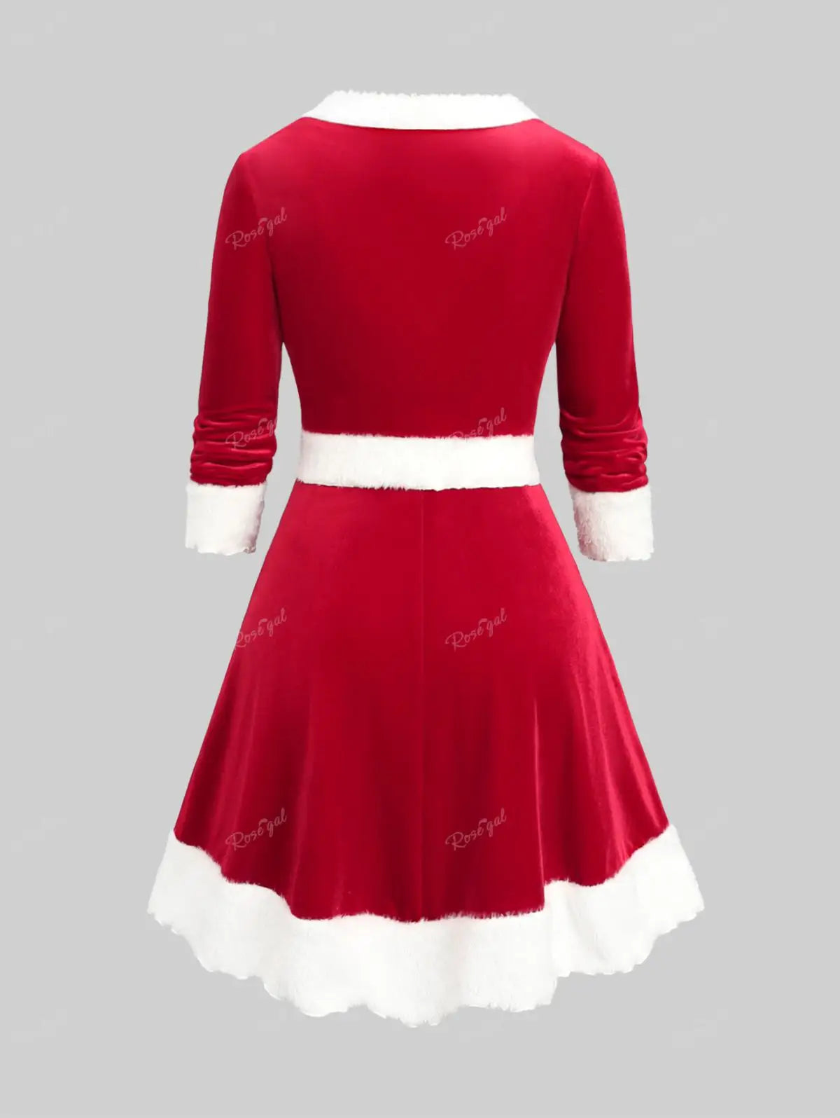 ROSEGAL Plus Size Christmas Dresses Red Ruched Heart Buttons Patchwork Cami Dress and Velvet Top 2023 Women Dress Tee Two Pieces
