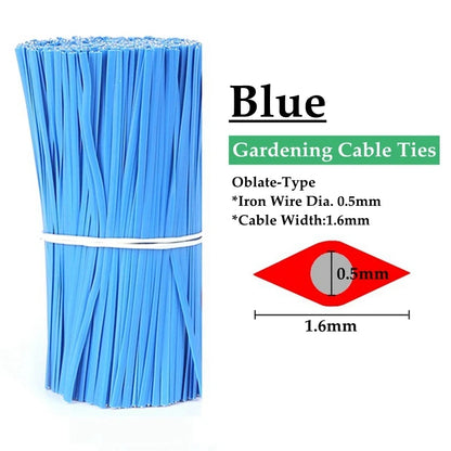 100pcs Gardening Cable Ties Reusable Oblate Iron Wire Bonsai Flower Cucumber Vine Climbing Plants Cable Tie