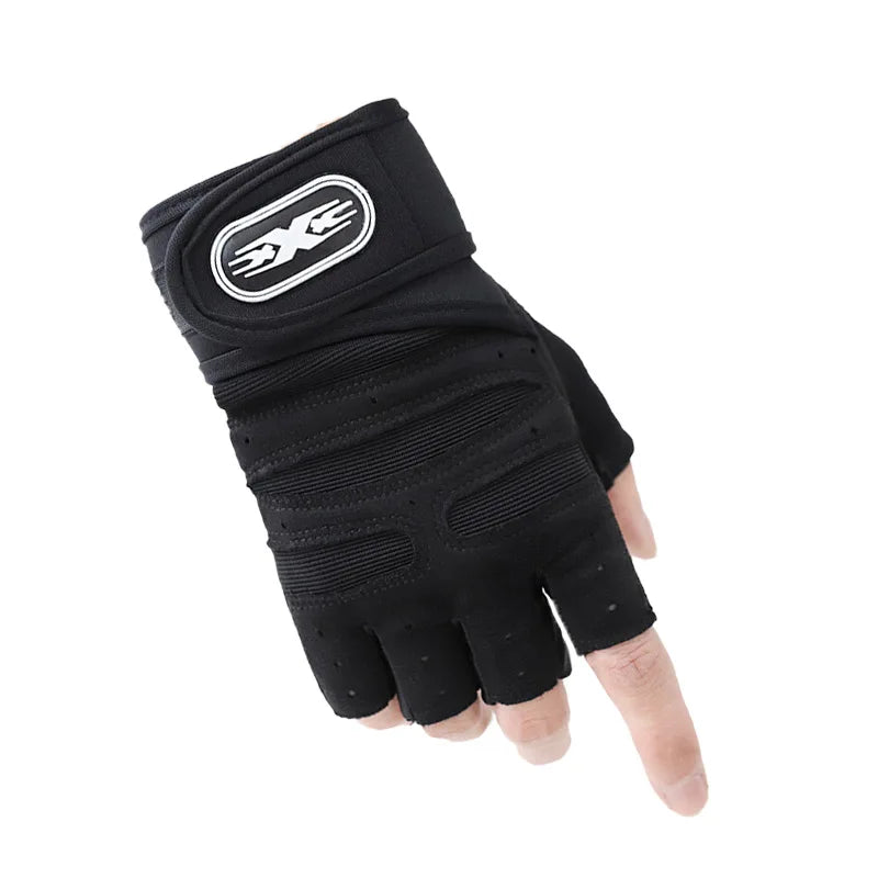 Gym Gloves Fitness Heavyweight Training Gloves Men Women Body Building Half Finger Non-Slip Gloves Wrist Weightlifting Sports