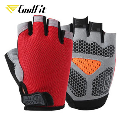 CoolFit Breathable Fitness Gloves Silicone Palm Hollow Back Gym Gloves Weightlifting Workout Dumbbell Crossfit Bodybuilding