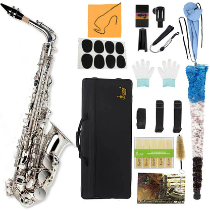 High Quality Eb Alto Saxophone Brass Lacquered Gold E Flat Sax Musical  Woodwind Instrument With Case Mouthpiece Accessories