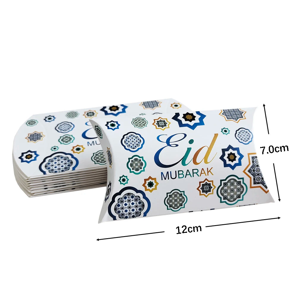 10Pcs Ramadan Gift Boxes Paper Eid Mubarak Candy Cookie Boxes Eid Gift Packing Box Ramadan Decoration 2025 Muslim Islamic Party
