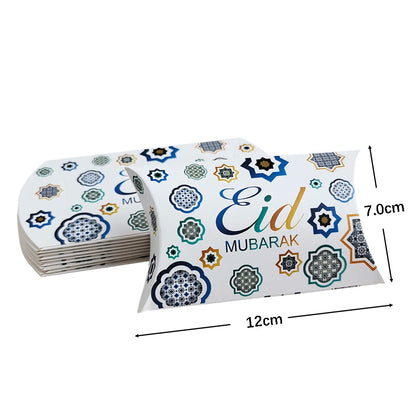 10Pcs Ramadan Gift Boxes Paper Eid Mubarak Candy Cookie Boxes Eid Gift Packing Box Ramadan Decoration 2025 Muslim Islamic Party