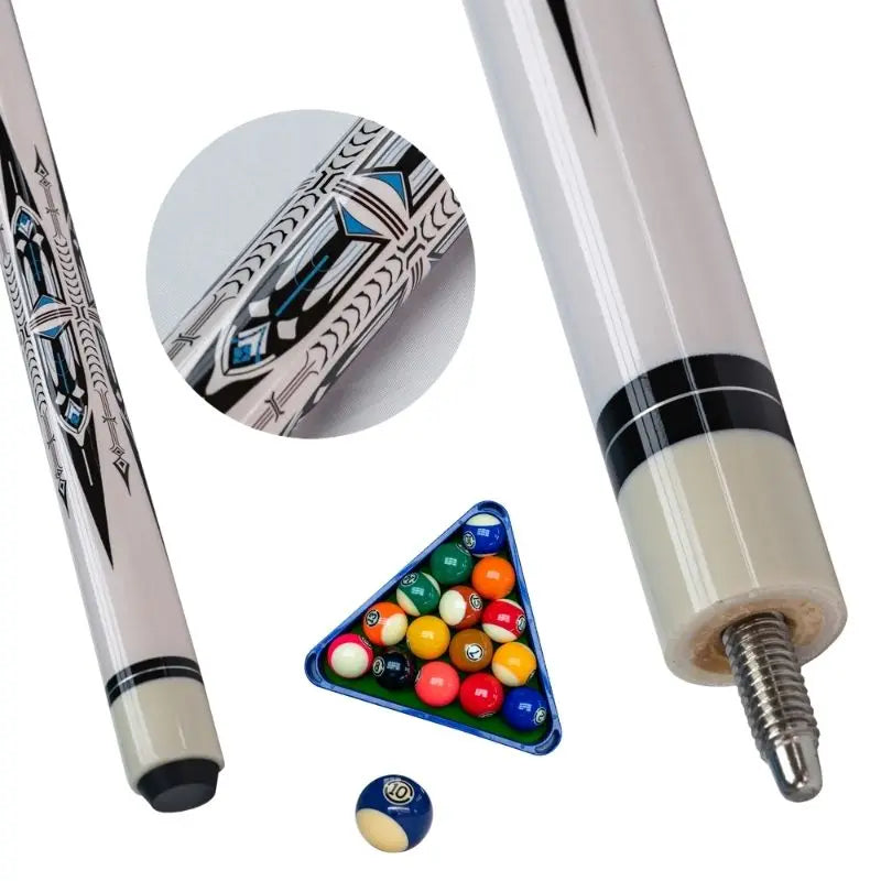 Professional White Watermark Design Wooden Billiard Cue - Straight Pool Cue Stick