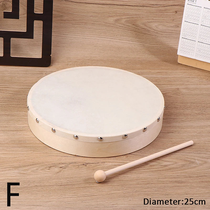 Frame Drums 4/6/7/8/9/10 Inch Hand Drum Wood Drum With Drum Stick Set Musical Game Kids Educational Toy Percussion Instrument