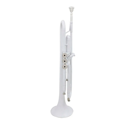 White Trumpet Bb Flat  Brass Material Musical Trumpet With Mouthpiece Gloves Cleaning Cloth Box  Accessories