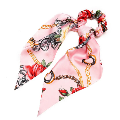Chiffon Hair Scrunchies Women Fashion Pearl Ponytail Holder Hair Tie Hair Rope Rubber Bands Hair Accessories Bowknot Headwear