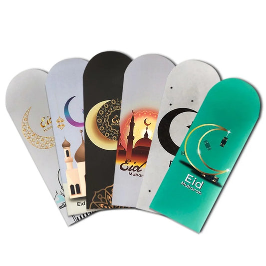 6Pcs/Set Eid Mubarak Cash Envelopes Money Cards Paper Bag 2024 Ramadan Mubarak Decoration Islamic Muslim Eid Al-Fitr Gift Favors