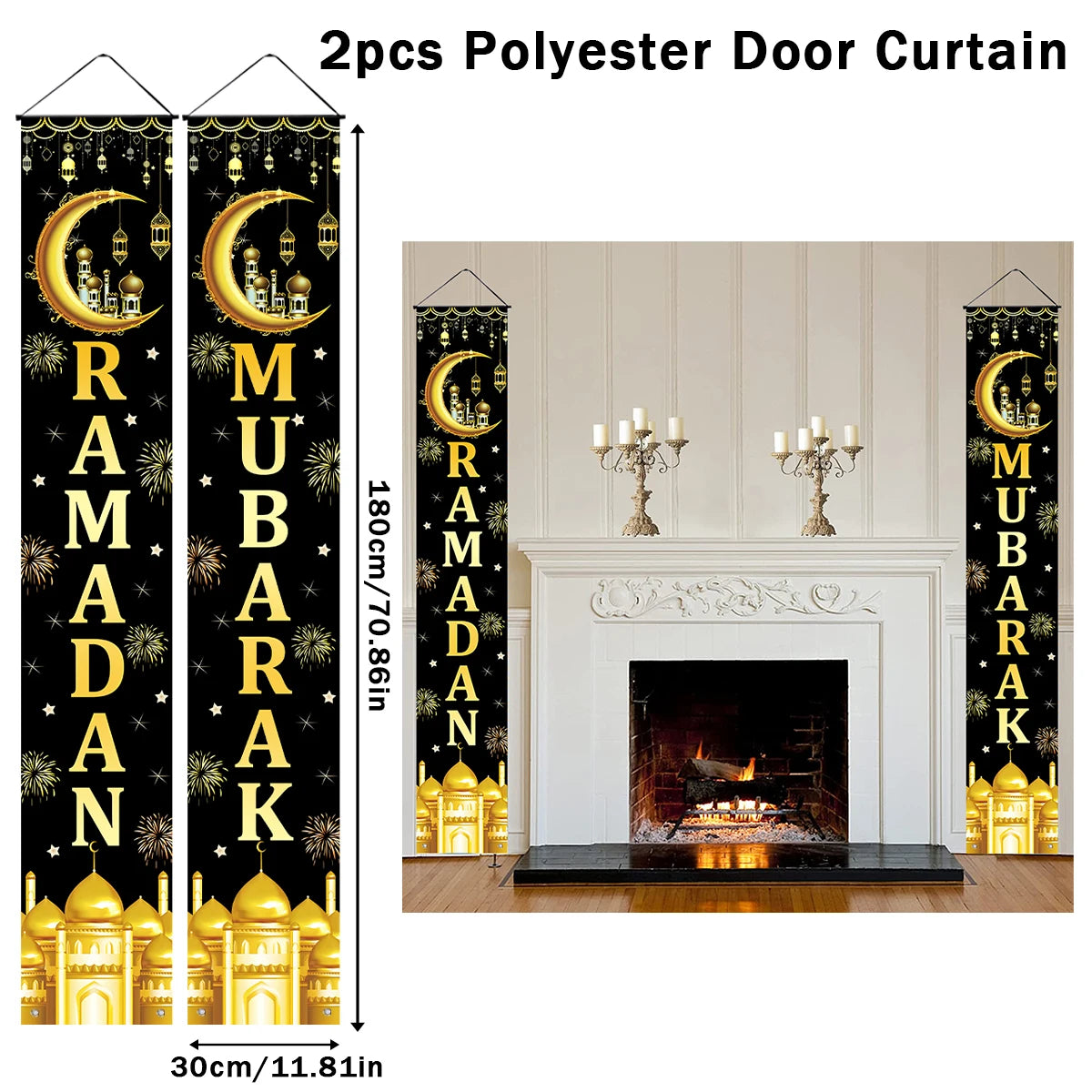 Eid Mubarak Door Banner Ramadan Decoration 2024 for Home Mubarak Ramadan Kareem Islamic Muslim Party Decor  Eid Al Adha Gifts