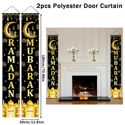 Eid Mubarak Door Banner Ramadan Decoration 2024 for Home Mubarak Ramadan Kareem Islamic Muslim Party Decor  Eid Al Adha Gifts