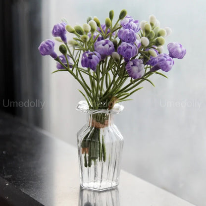 1/6 Scale Mini House Decoration Miniature Dollhouse Glass Flower Vase for Barbies Blyth Doll Accessories Toy