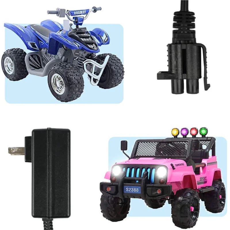 12V Battery Charger for Kids Ride on Toys, Power Supply Adapter for Yamaha Raptor 700R 12 Volt Children Electric Wheels Cars
