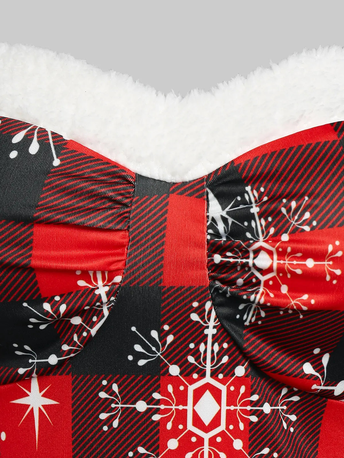2024 New Womens Christmas Party Dress Plaid Snowflake Print Sleeveless Dress Sweetheart Neck Xmas Dresses Vestidos