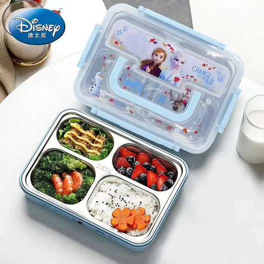 Disney Frozen Elsa Mickey Children Lunch Box With Compartments Anti-Fall Detachable Large Capacity Bento Lunch Box for Toddlers