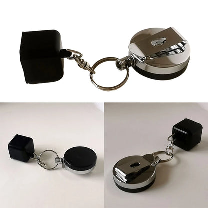 Billiard Telescoping Chalk Holder Snooker Pool Cue Chalk Holder Keychain Retractable Rope Chalks Holder With Mounting Clip