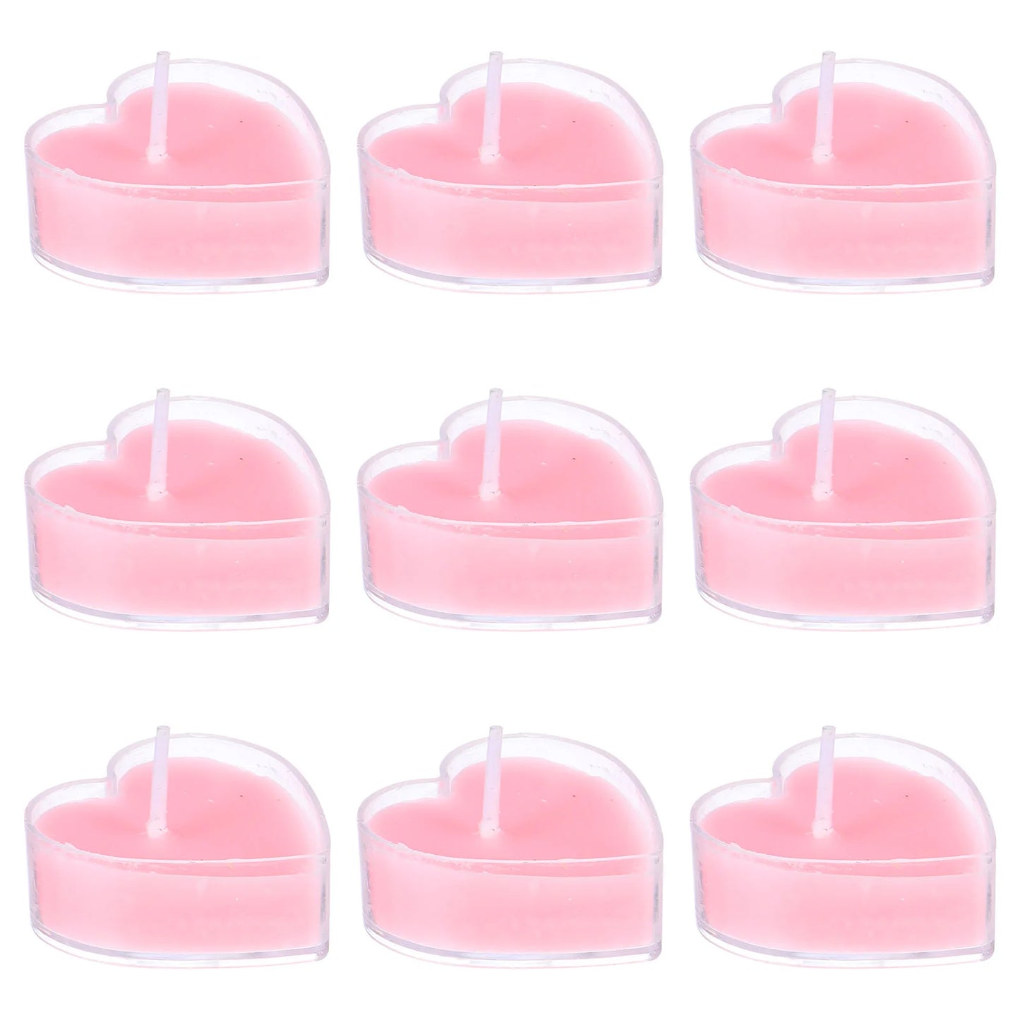 9 Pcs Household Heart Shaped Scented Christmas Decor Smokeless Tealight Candles Proposal Kerzen
